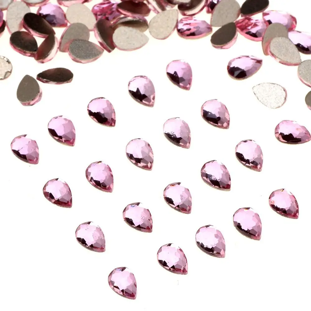 New Pink Color Mixed Shape Glass Crystal Rhinestones Flat back Strass Glitter Shiny 3D Nail Art DIY Decoration Accessories