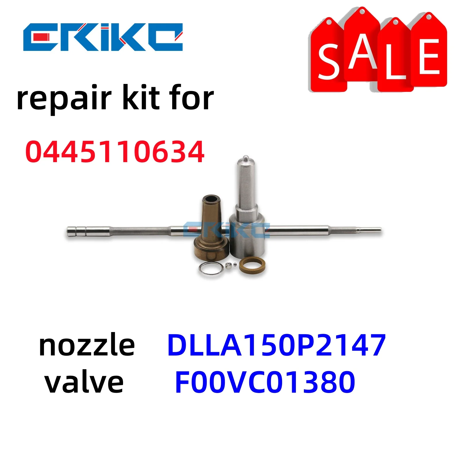 

0445110634 Repair kits DLLA150P2147 0433172147 Diesel Injector Nozzle F00VC01380 Control Valve Parts For Renault