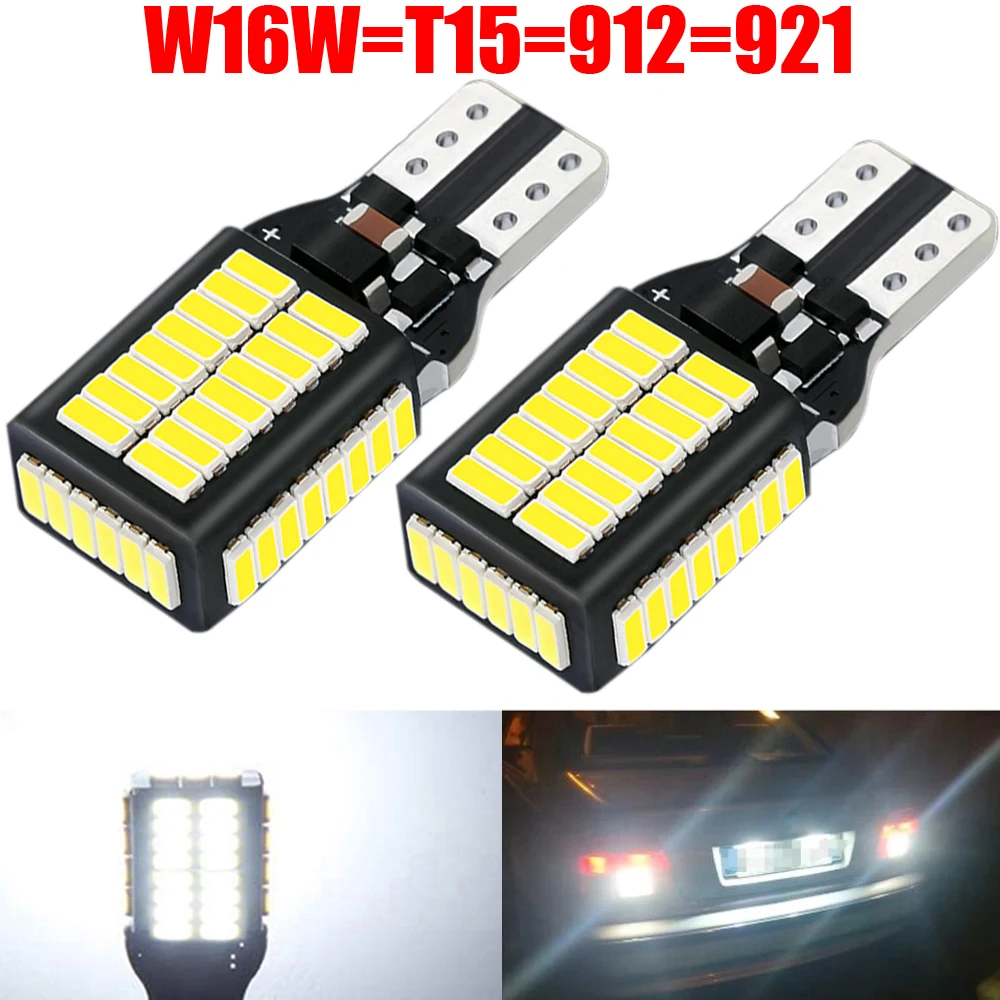 

W16W LED Bulb T15 Led Canbus No Error Free 920 921 912 Auto Diode Lamp 4014SMD Car Reverse Lights Backup Stop 6000K White DC 12V