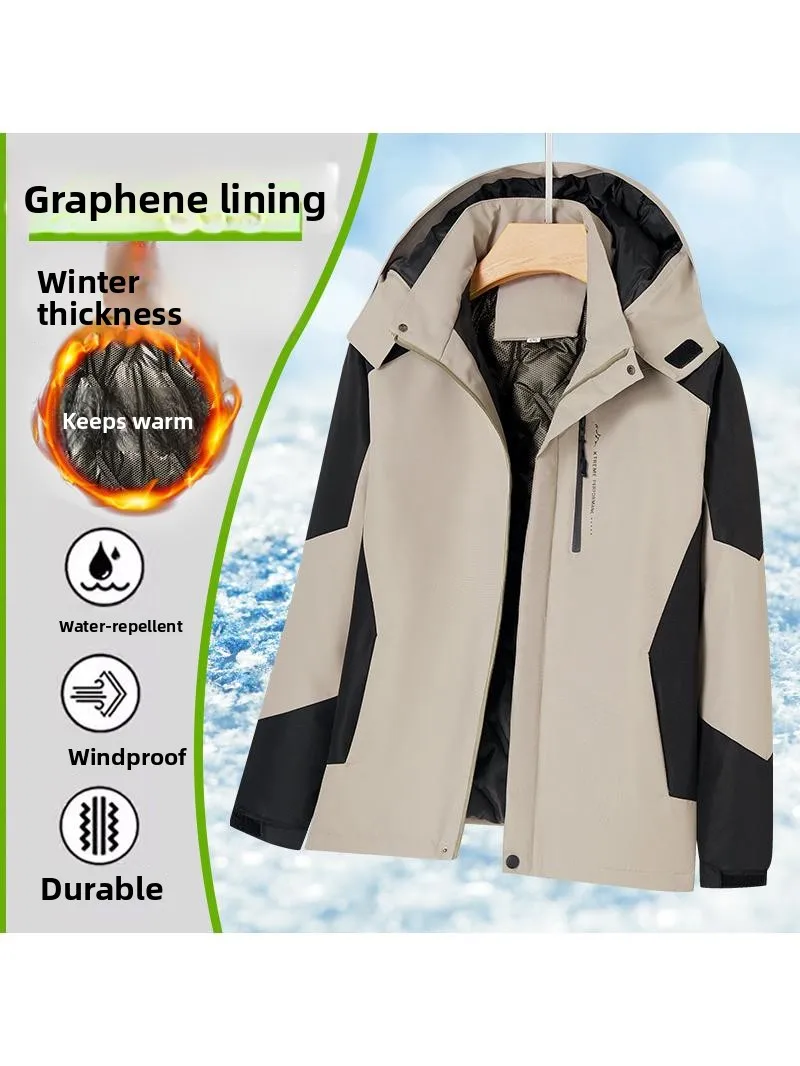 

Мужская хлопковая куртка Aphene для осени и зимы, утепленная, с защитой от холода, со съемным капюшоном, повседневная, приталенного кроя, больших размеров