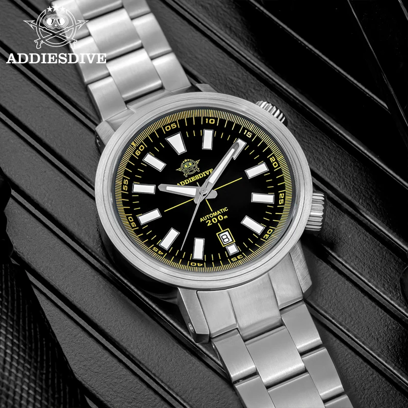 ADDIESDIVE nouvelle montre de plongée pour hommes étanche Super lumineux verre saphir 316L montre en acier inoxydable montres automatiques pour hommes