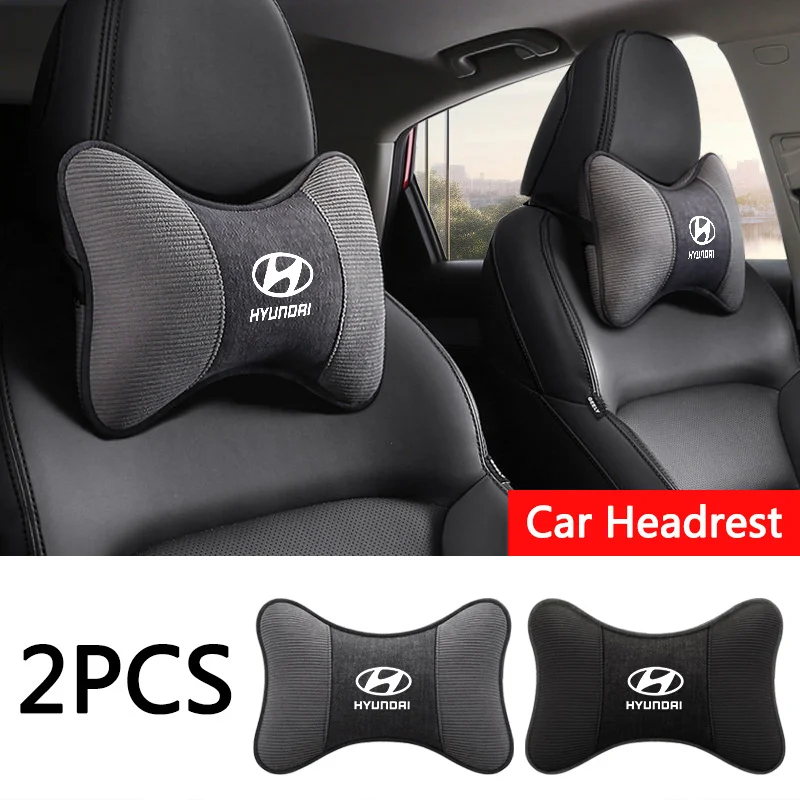 2PCS Breathable Car Headrest Neck Support Seat Pillow Protect Neck For Hyundai i10 i20 Tucson Accent Elantra Santa fe Sonata view 2