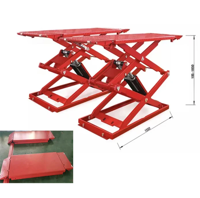 Ultra-Thin Scissor Lift Car Lift 3500kg/4000kg Ground Mounted with CE Certification for Automotive Repair And Maintenance