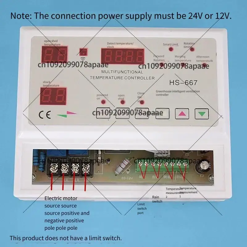 

Контроллер электродвигателя для теплиц 667 Intelligent Greenhouse DC 24V, прибор для контроля температуры пленки