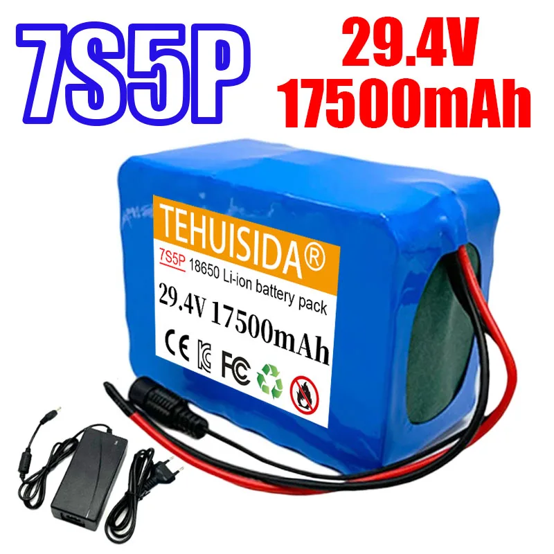 

7S5P 18650 lithium battery pack 24V 10500mAh 15A BMS 500W 29.4V 10.5Ah, suitable for wheelchair electric vehicles+2A charger