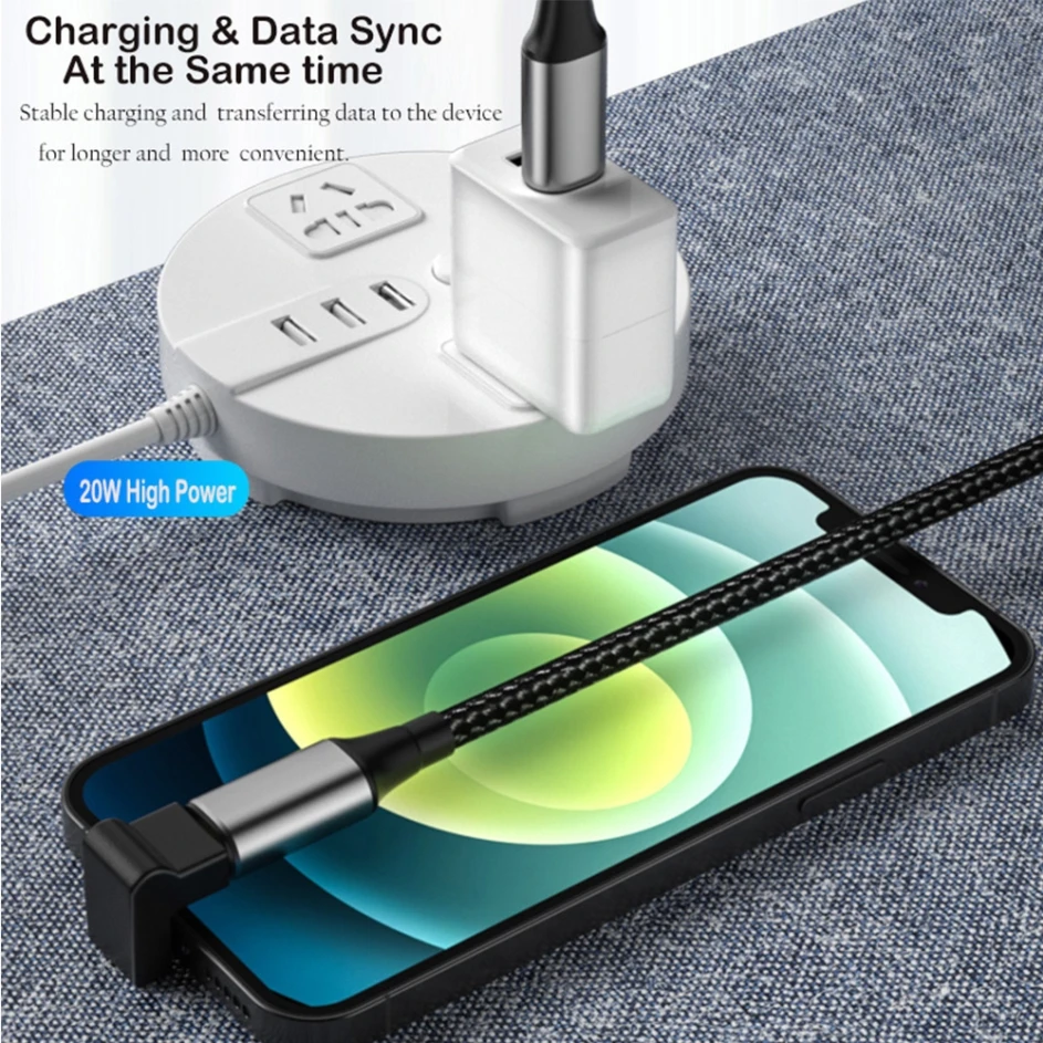 USB C Vertical Adapter for IOS 180Degree /U-shaped PD 20W Fast Charging Transfer Converter for iPhone iPad Apple Series Product​