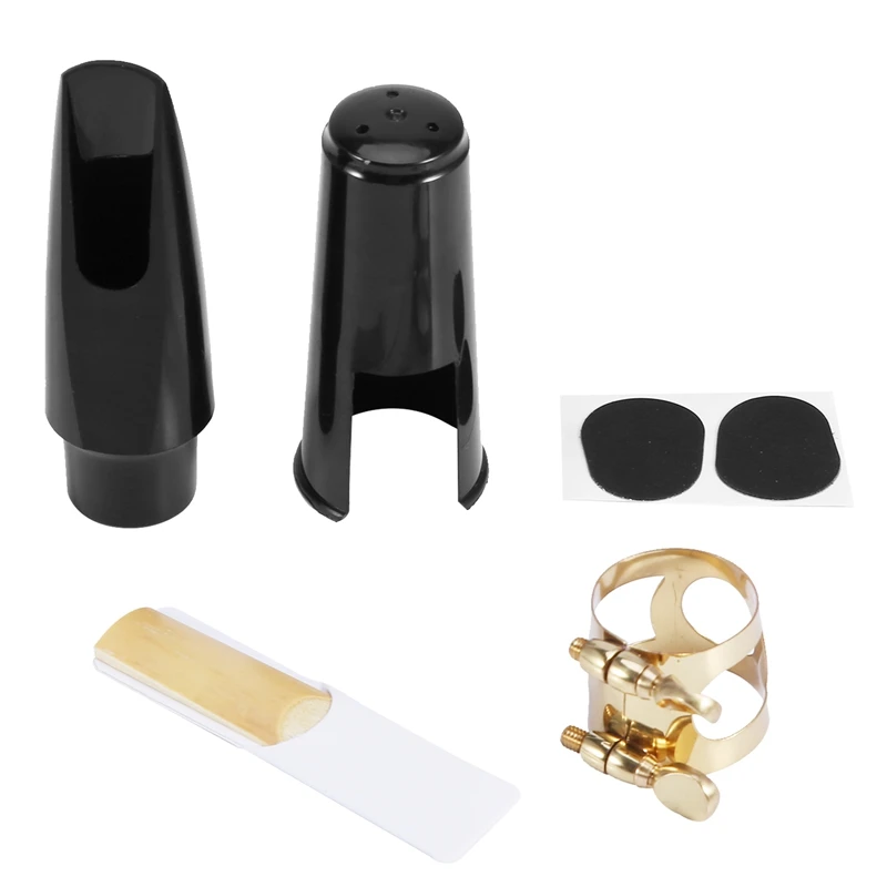 Alto Sax Saxophone Mouthpiece Plastic with Cap Metal Buckle Reed Mouthpiece Patches Pads Cushions                             #8