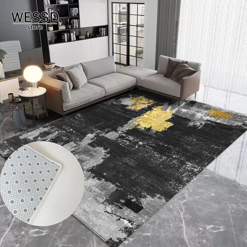 Modern Abstract Carpet For Living Room Sofa Soft Velvet Bedroom Mats Washable Non-slip Kitchen Mat Large Customize Size