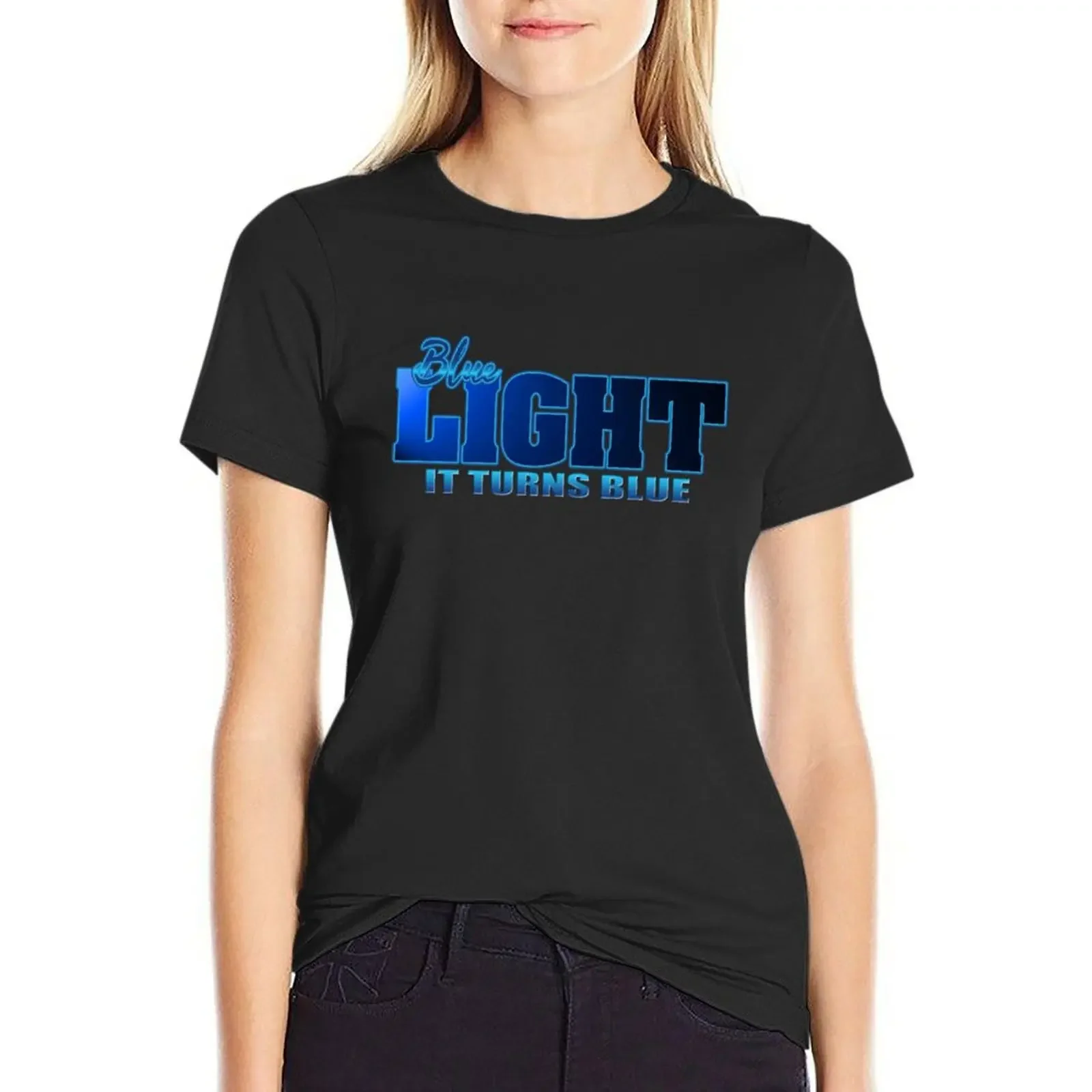 

BLUE LIGHT # 2 T-Shirt customs design your own Blouse new edition vintage clothes summer clothes for Women