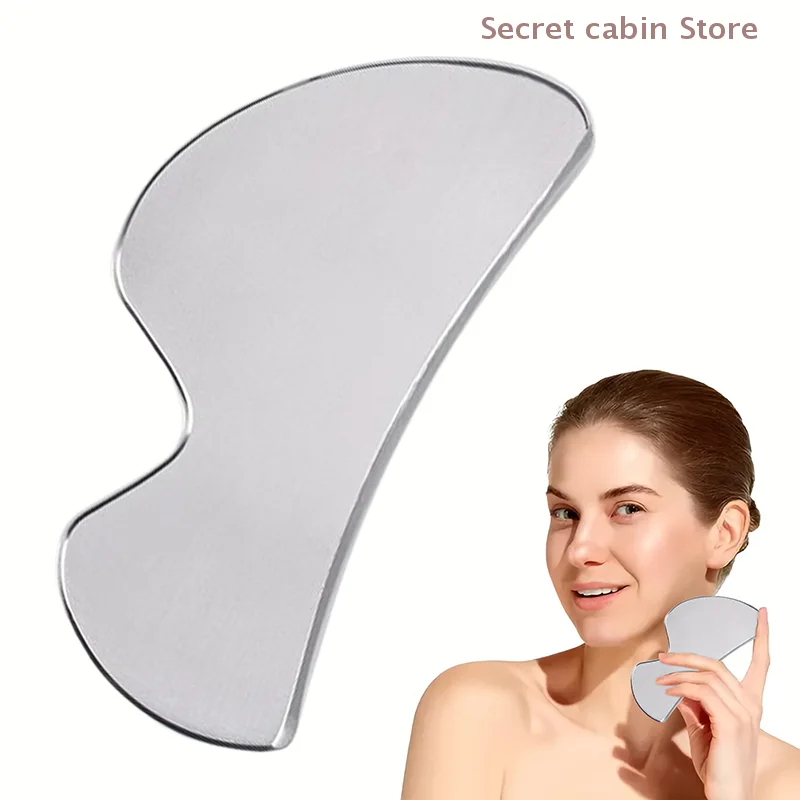 1PCS 스테인레스 스틸 Gua Sha 스크레이퍼 마사지 얼굴 목 바디 Guasha 마사지 도구 얼굴 스킨 케어 Guasha 보드 얼굴 마사지