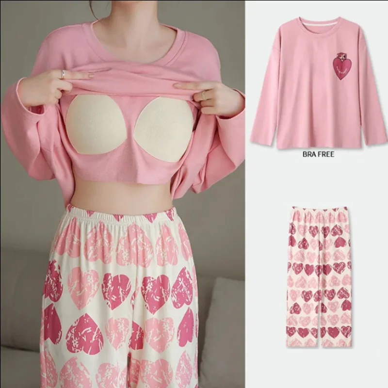 

Пижама с длинным рукавом и нагрудными подушечками для беременных женщин