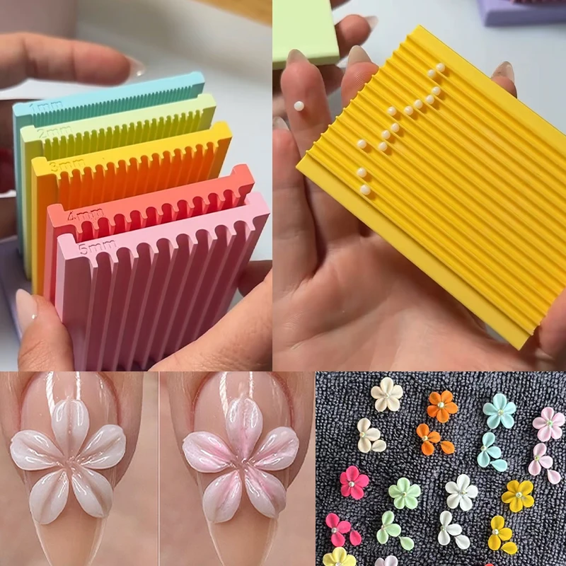 1-5mm Rubbing Strip Ball Mould Soft Ceramic Craft Supplies DIY 3D Handmade Acrylic Flowers Charms For Nail Art Decoration