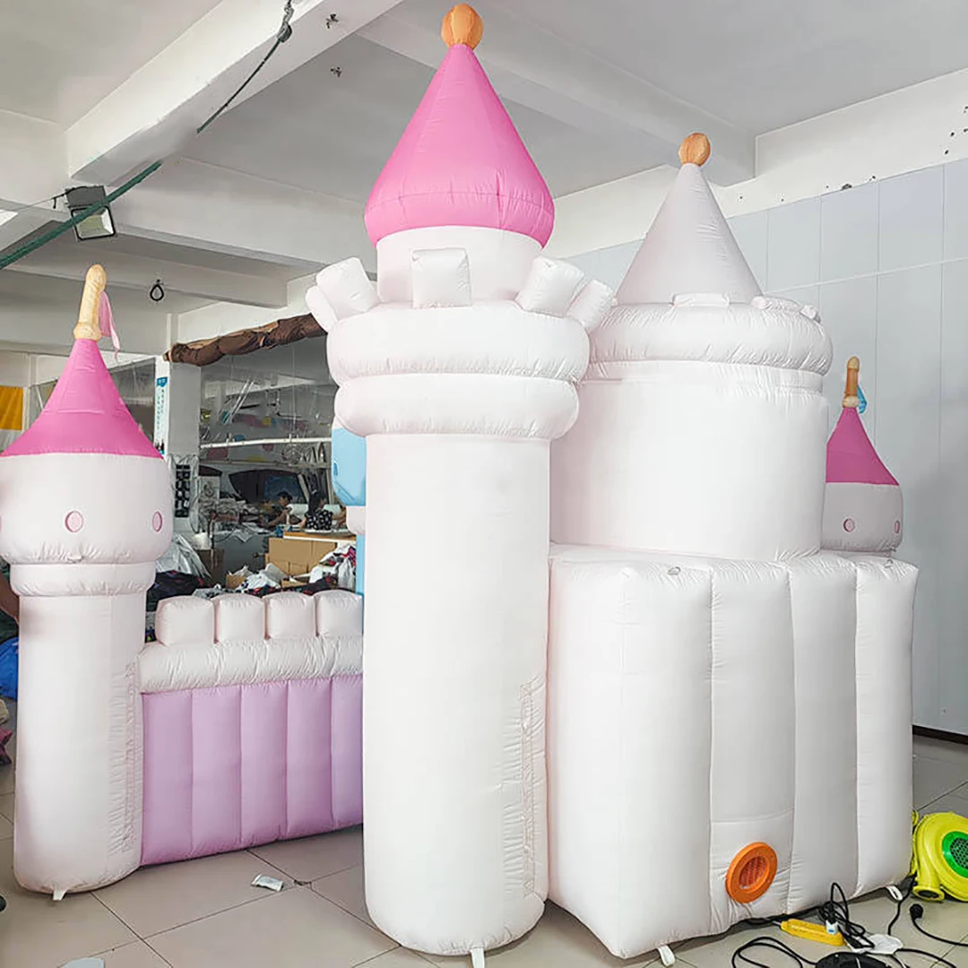 العملاق نفخ القلعة جدار الهواء ضربة الكرتونش قصر / منزل موضوع الأميرة حزب الديكور الدعائم للإعلان عن الحدث