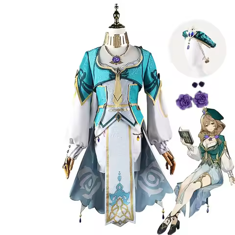 Game Genshin Impact Lisa New Cosplay Costume Full Set