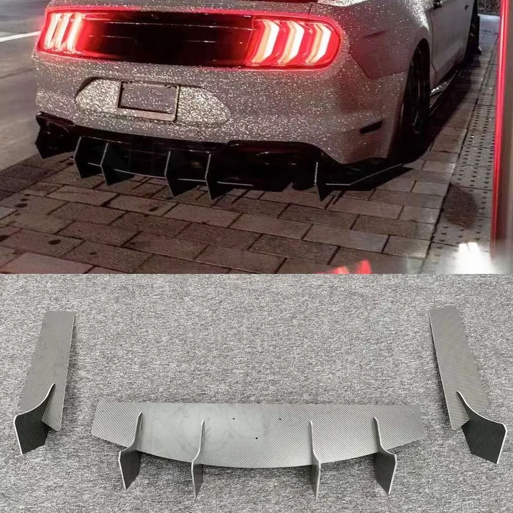 

VACOMUL Carbon Fiber Car Rear Bumper Lip Diffuser FRP Prime Extension Cover Accessorise For Ford Mustang 2018 2019 2020 2021