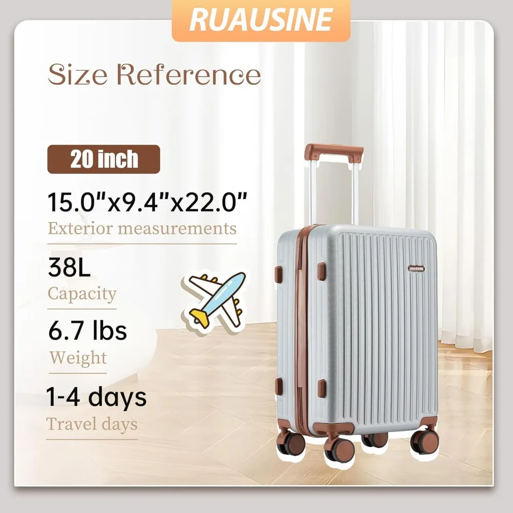 Lightweight Hardshell Spinner Carry-On Luggage, Airline Approved, Small Travel Suitcase with Durable Wheels for Efficient Mobili