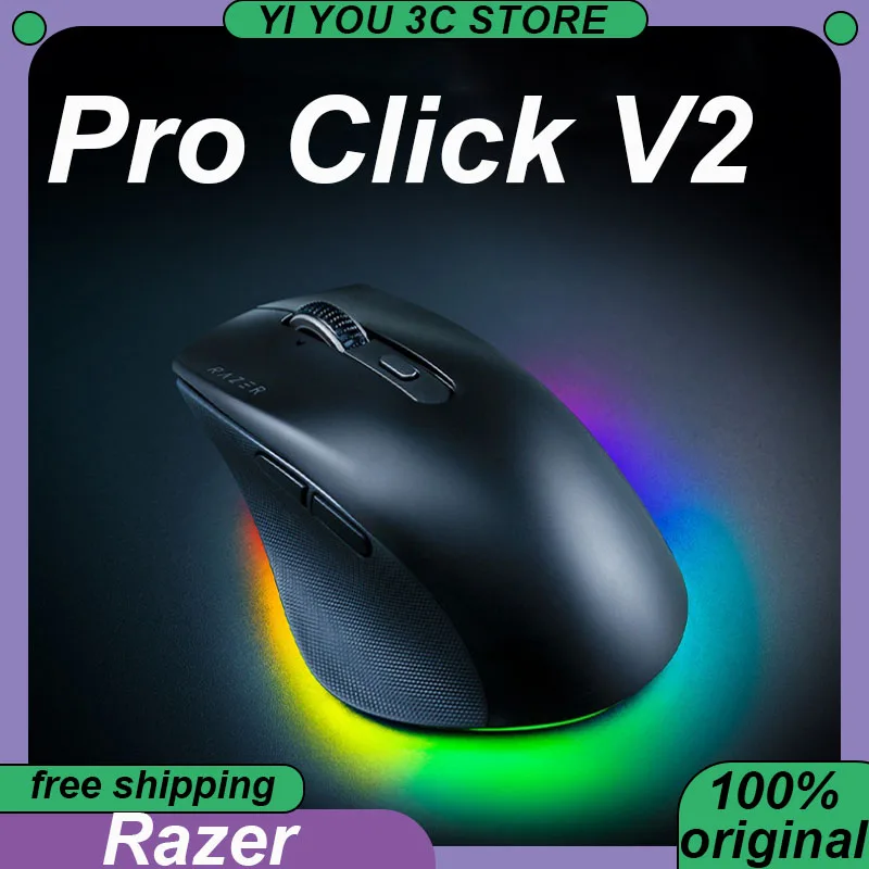 

Беспроводная мышь Razer Pro Click V2, трехрежимная RGB Hyperscroll, пользовательский ПК, киберспортивная игровая мышь для ноутбука, офисная мышь с искусственным интеллектом, подарок