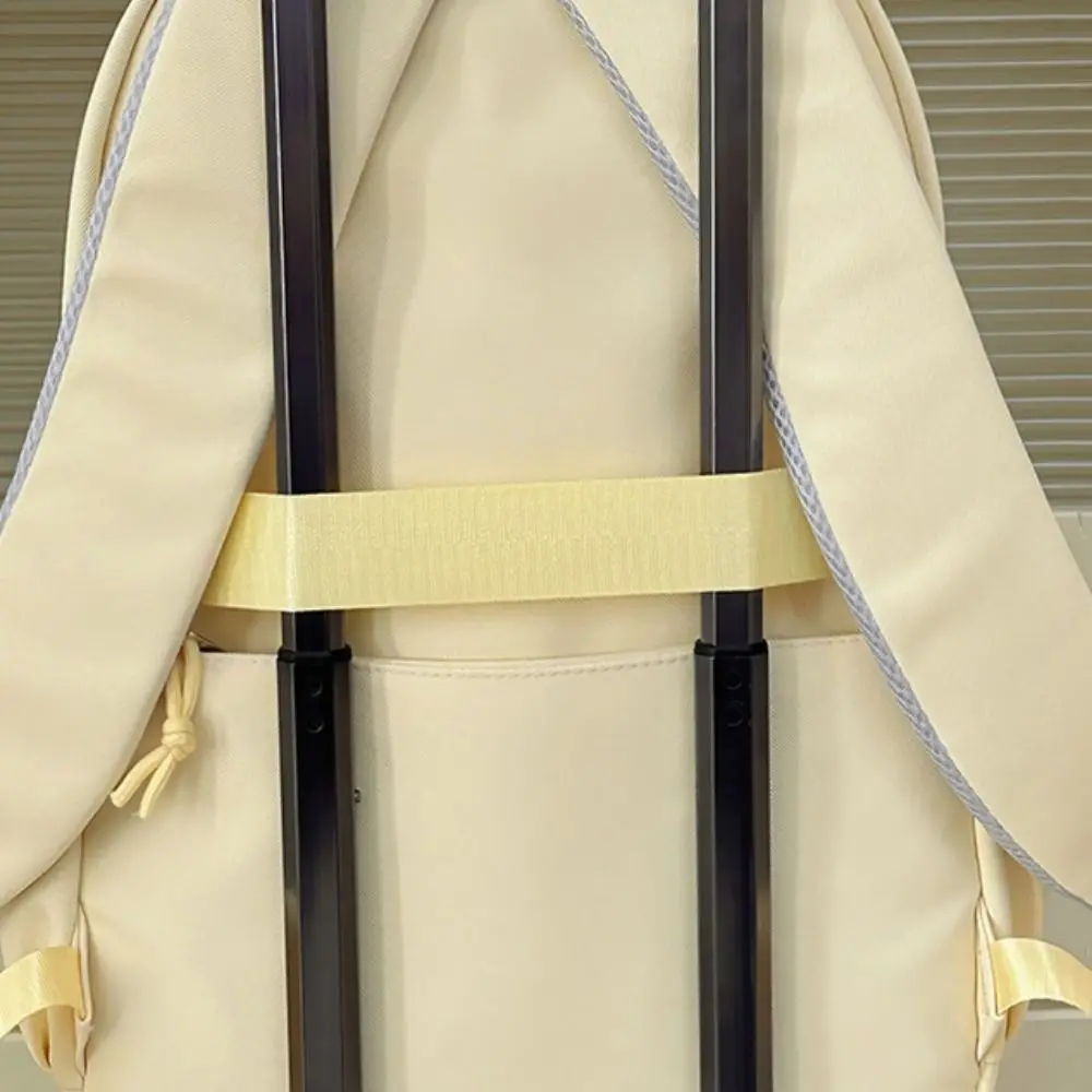 Mochila de gran capacidad para mujer, correas ajustables, mochila de estudiante macarrón, dibujos animados con monedero, bolso de hombro, viaje