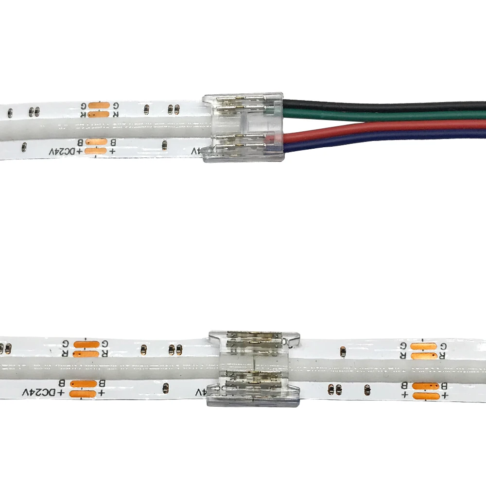 10 مللي متر 12 مللي متر COB LED قطاع لحام موصل ل 4Pin 5Pin 6Pin RGB مرنة FCOB أضواء الشريط توصيل سريع مقاطع المشبك الثابتة