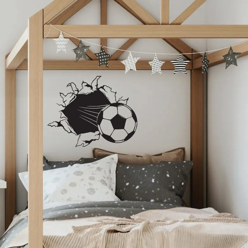 3D Football Window Decal PVC Matte Material Designed for Indoor Application on Glass Walls and Similar Surfaces