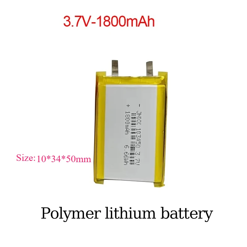 103450 3.7V 1800mAh Li-Po Battery Polymer Lithium Rechargeable Battery for DIY Electronics/Drones/Toys Flat Cell  0.2C Discharge