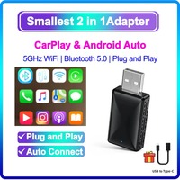 2025 Mini Apple CarPlay Wireless Adapter Car Play Dongle Bluetooth WiFi Fast Connect Plug and Play for OEM Wired CarPlay Car New