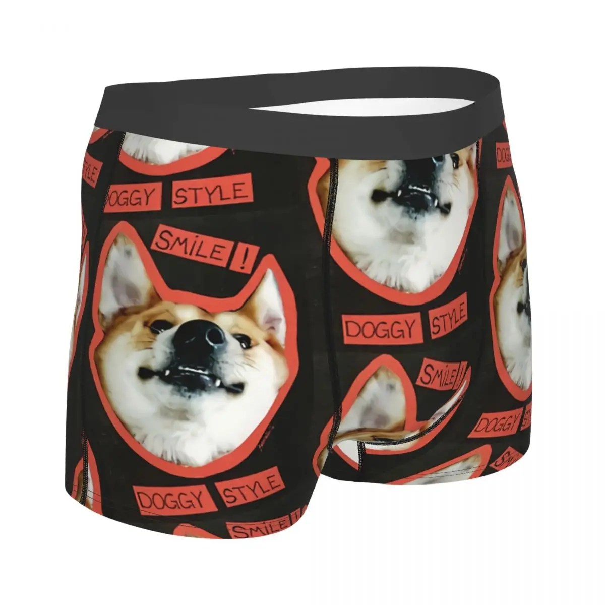 Smile Doggystyle Men Boxer Briefs Underwear Funny Words Highly Breathable Top Quality Sexy Shorts Gift Idea