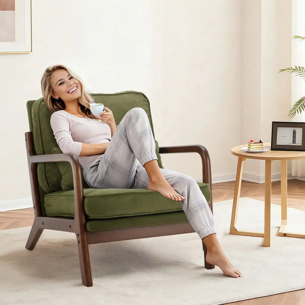 

Sillas Para Comedor ChairsMid Century Modern Chair, Accent Chair With Arms And Waist Cushion, Reading Chairs For Adults, Lounge