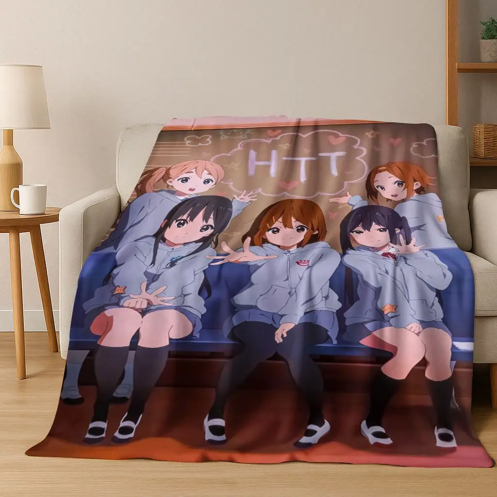 

Anime K-ON Kawaii Girl Hirasawa Yui Music Cartoon Flannel Blanket,Cozy Soft Throw Blanket for Home Bedroom Bed Sofa Cover Kid