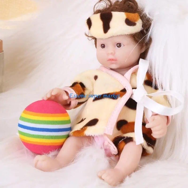 

090B 6inch Baby Doll Life Like Reborns Toy Infant Girl Doll with Clothes RolePlaying Game Kids Interaction Toy Birthday Gift