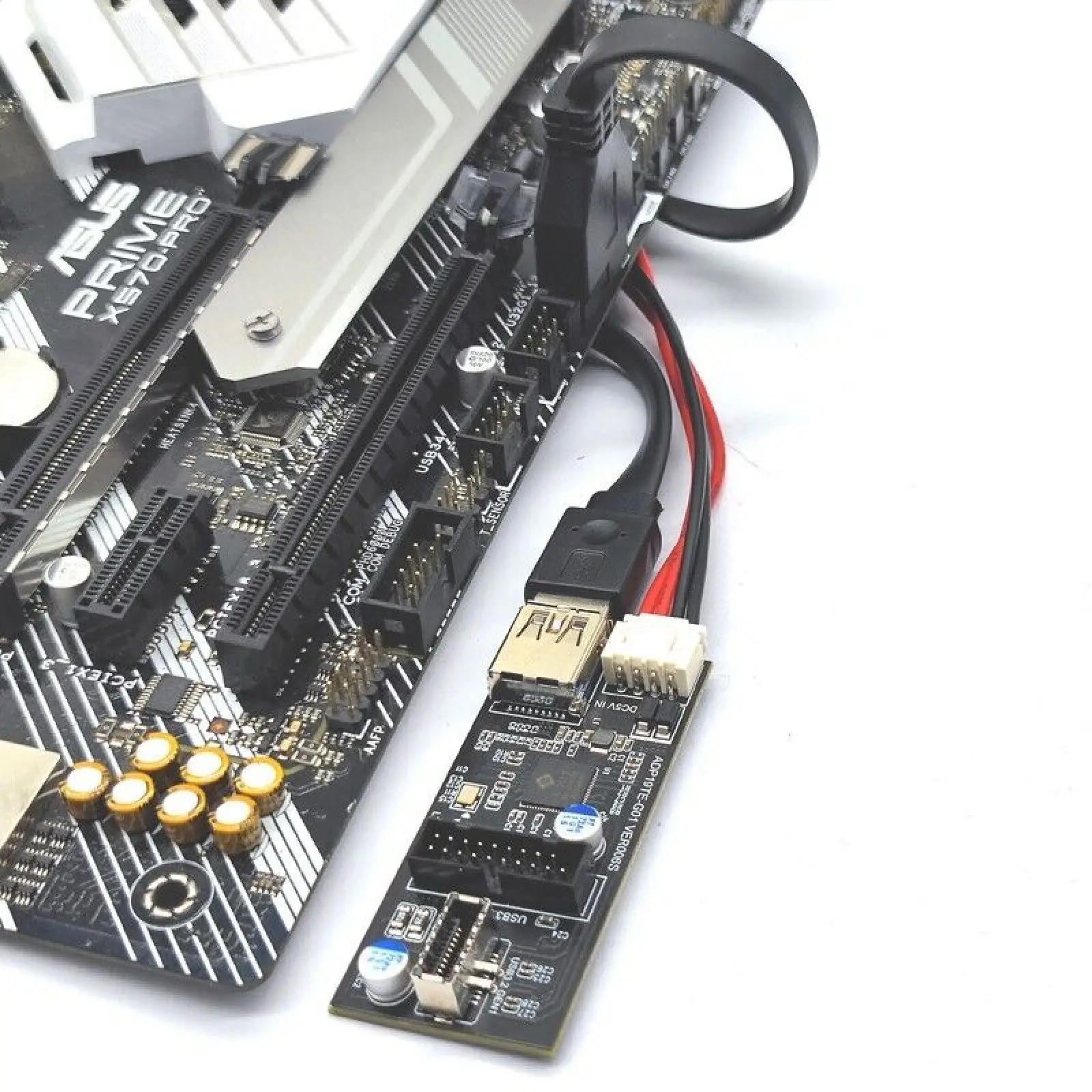 

USB 3.2 Gen1 to Dual 19Pin Expansion Card USB Type A to 19Pin + Type E Adapter Motherboard 1 to 2 Splitter Hub Adapter Connector