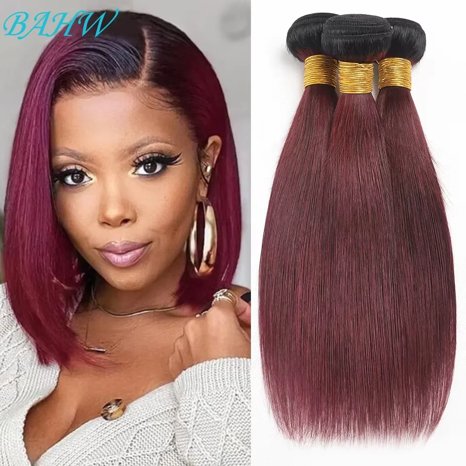extensions-de-cheveux-humains-indiens-t1b-99j-lisses-couleur-rouge-courtes-1-3-4-pieces-meches-de-cheveux-vierges
