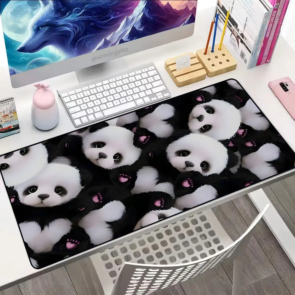 

Mairuige Cute Panda Mouse Pad Computer Office Game Desk Pad Rubber Anti slip Mouse Pad Small Decorative Desk Pad