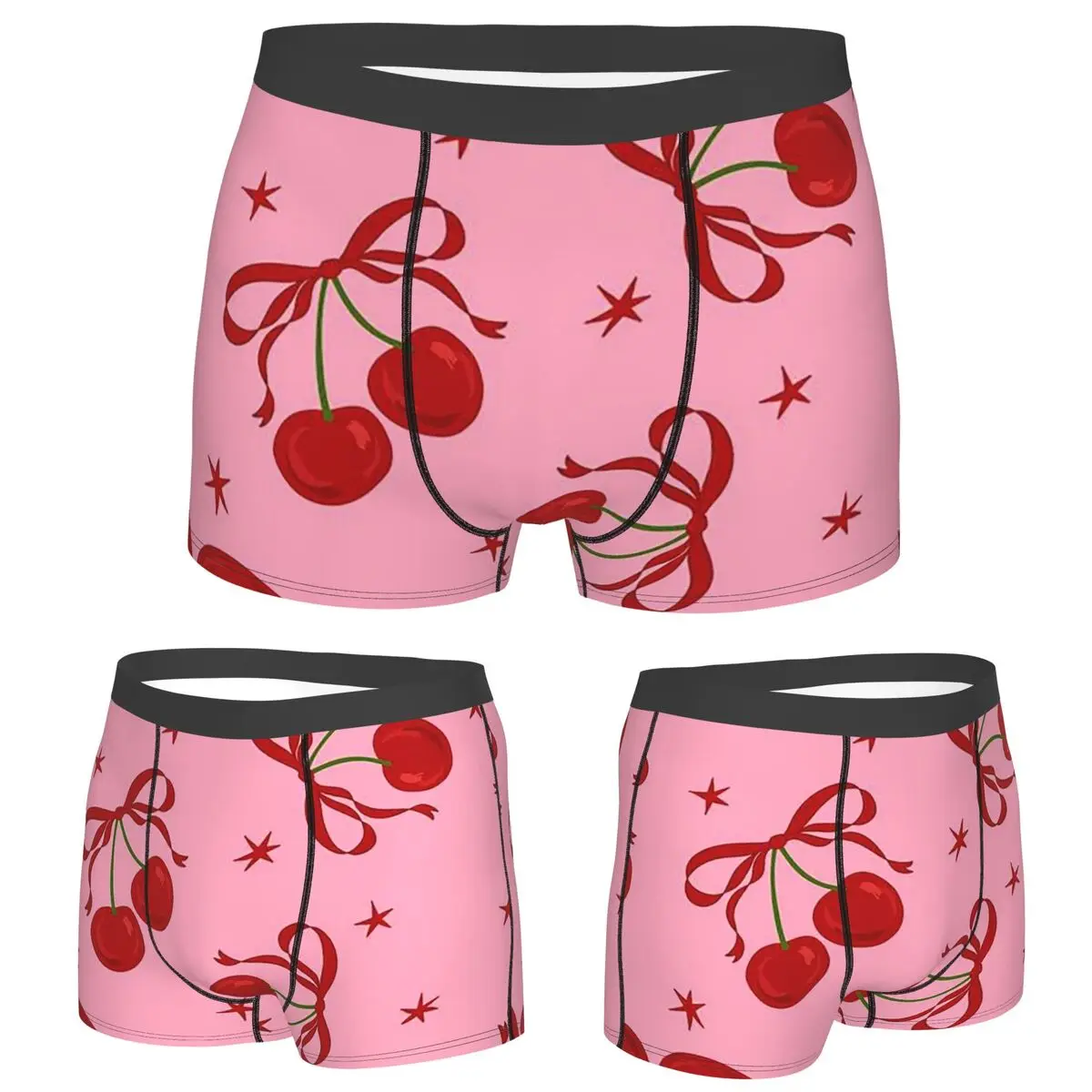 

Boxer Underpants Shorts Cherry Panties Male Soft Underwear for Homme Man Boyfriend Gift