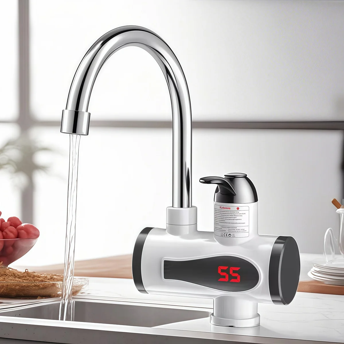 Tankless Water Heater Faucet Shower Instant Water-Heater Electric Tap Heating Instant Hot Water for Kitchen and Bathroom