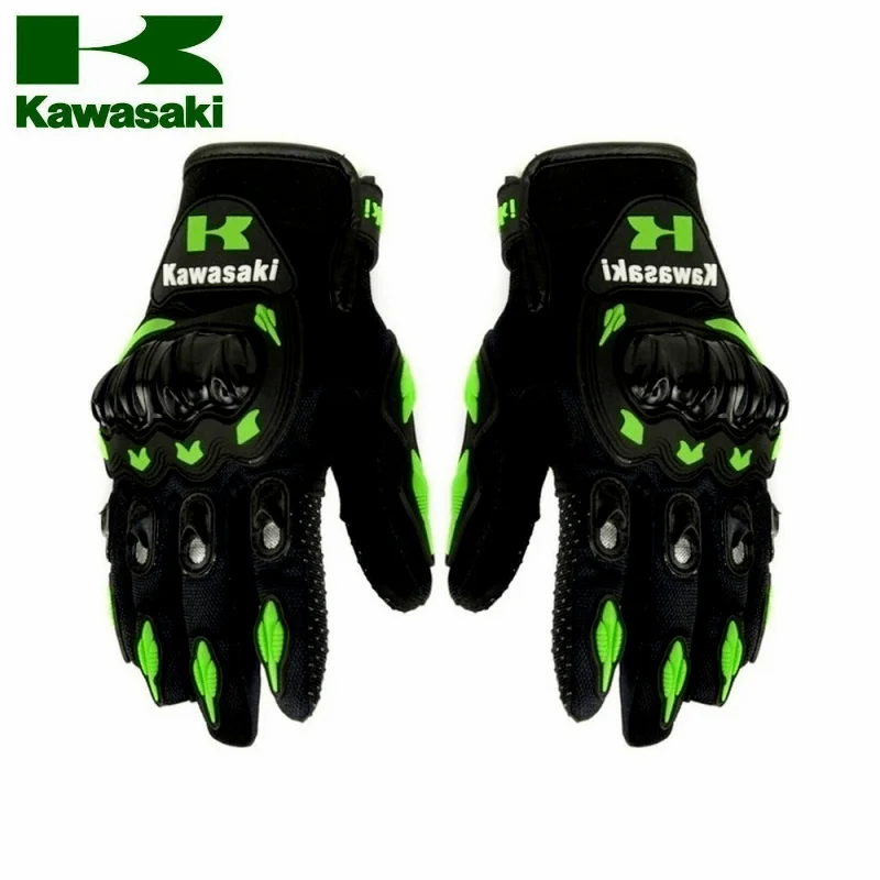 AliExpress Kawasaki Motorcycle Gloves Rider Anti-Slip Full Finger Racing Off-Road Cycling Gloves