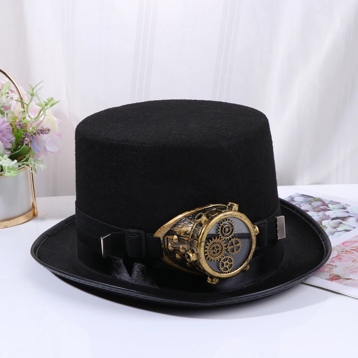 

Steampunk Top Hat Party Cap Festival Small Creative Headdress Halloween Accessory Soft Lightweight Costume Photo
