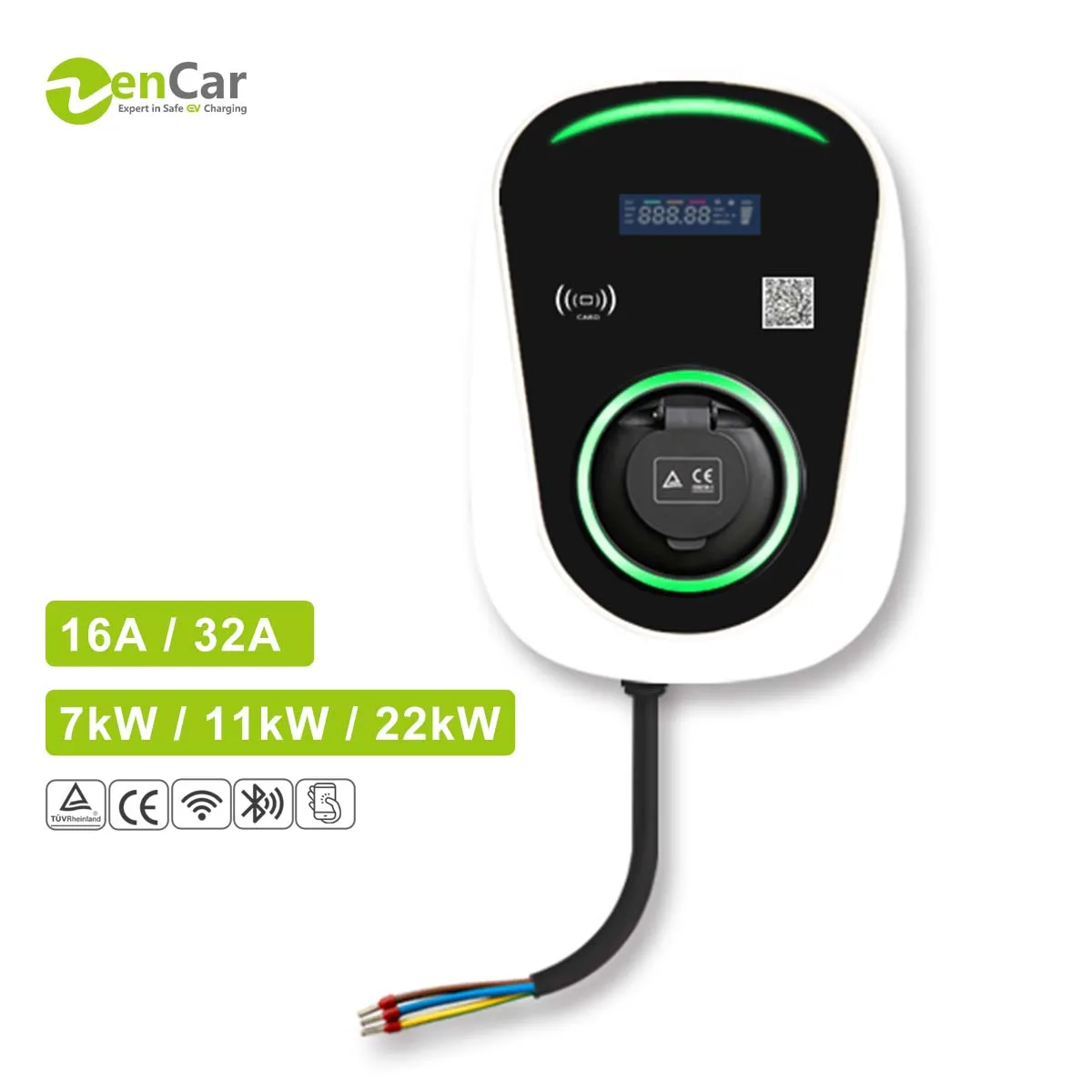 16A 32A Duosida Wallbox Wall Mounted Ev Charging Stations 7.2KW 11KW 22KW Type2 Socket With WiFi RFID Cards