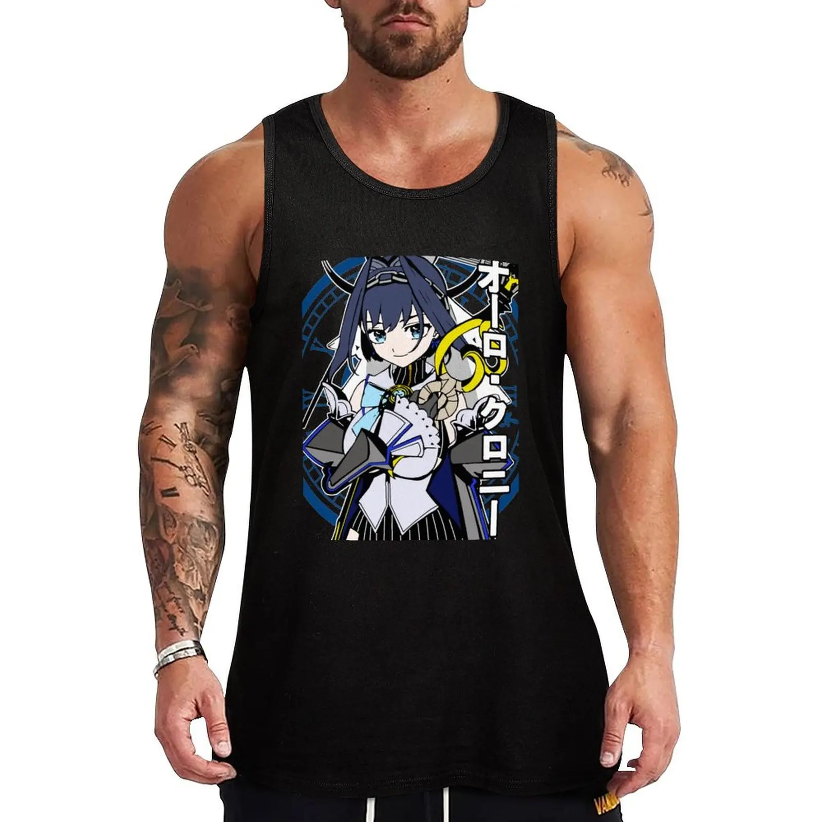 

Hololive EN Council Ouro Kronii Tank Top Sports Performance Tank Top Gym Fitness Sleeveless