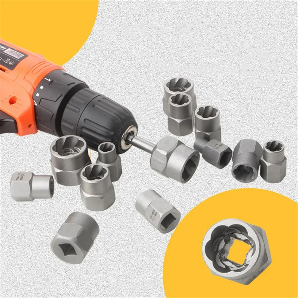 14-Piece Bolt Nut Extractor Socket Set Impact Screw Puller Tool for Damaged Fasteners, W/ Storage Box