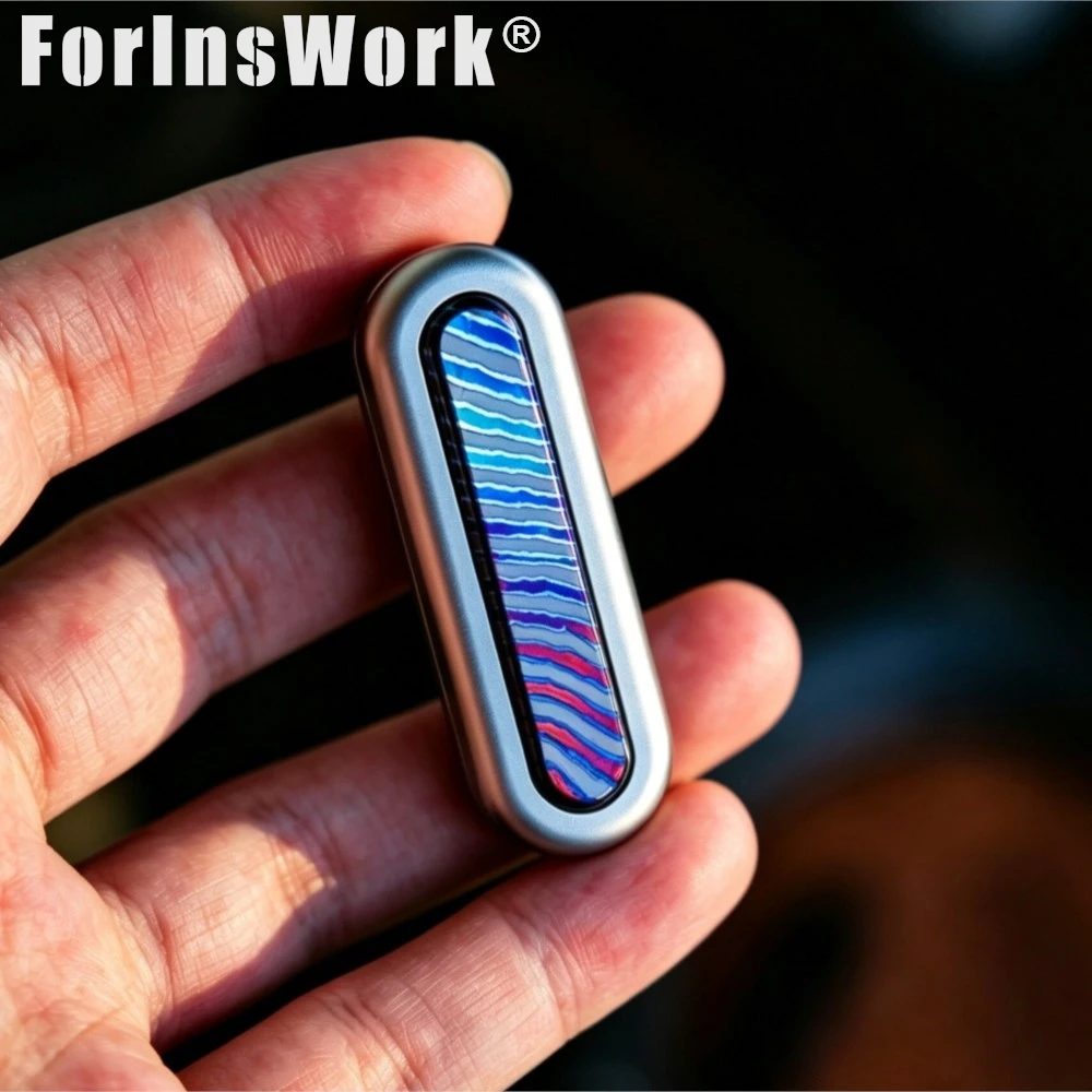 ZZEDC Tiny Bean +Stainless Steel DIY Patch Push Slider Mini Size Adult Toy Stress Stress Relief Toys EDC Necklace
