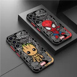 Coque Souple avec Motif de Dessin Animé Marvel SpidSuffolk Groot pour Samsung Galaxy, Compatible avec les Modèles A14, A24, A13, A73, A23, A53, A54, A34, A33, A72, A22, A52, 5G, A32