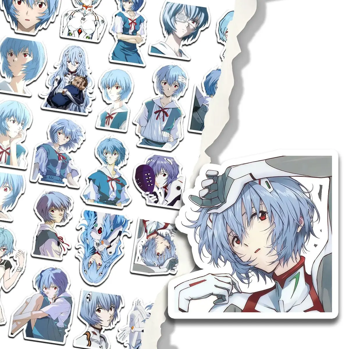 EVA Neon Genesis Evangelion Ayanami Rei Waterproof Stickers Cute Anime DIY Laptop Notebook Phone Decor Sticker Collection Gift - view 4