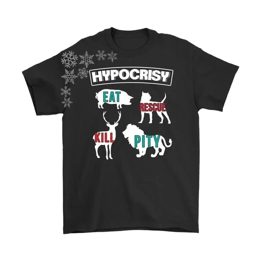 

Eat Rescue Kill Pity Design Hypocrisy Vegetarian T-Shirt 100% Cotton O-Neck Summer Short Sleeve Casual Mens T-shirt Size S-3XL