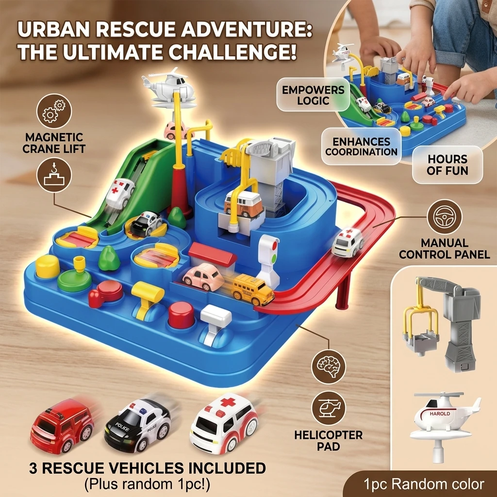 Racing Rail Car Model Educational Toys Children Track Adventure Game Animals Space Rocket Toys Brain Interactive Educational
