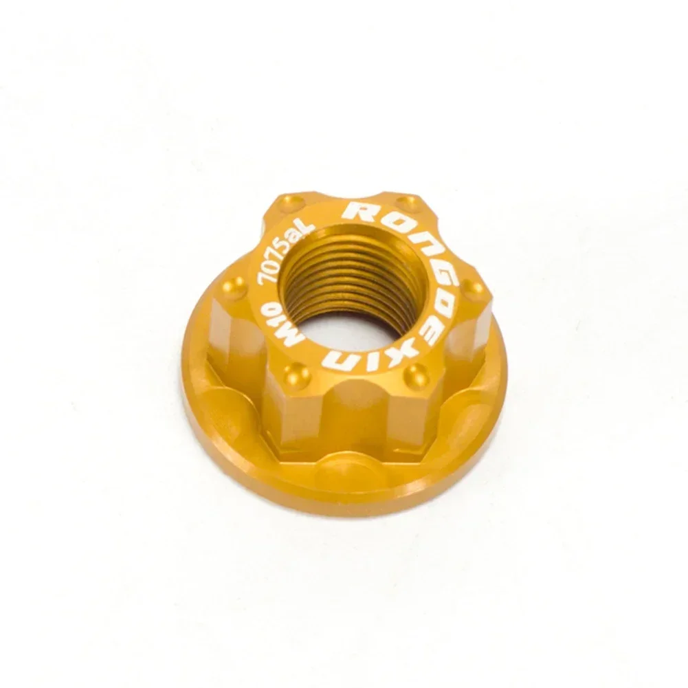 2Pcs Vintage Titanium Flange Nuts Kids Bike Bicycle Rear Wheel Axle Track Nut M10x1.0 Rear Wheel Aluminum Alloy Cycling Accessor