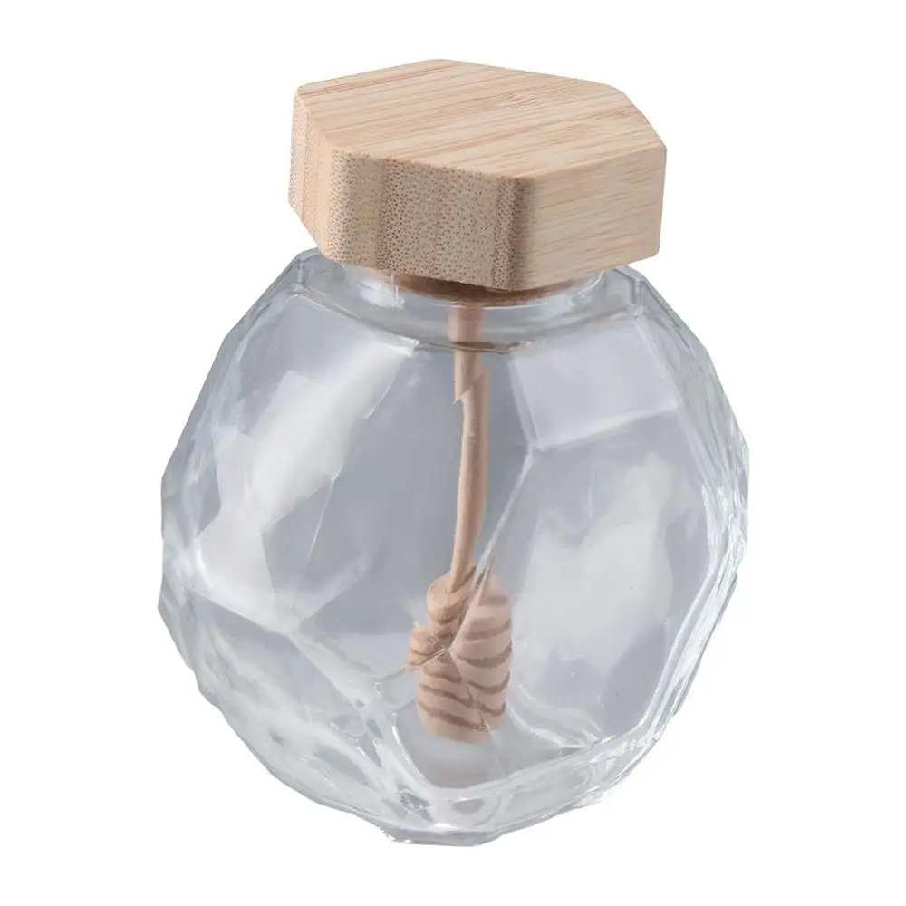 Storing Honey Wooden Kitchen Glass Glass Container Wooden Honey Jar Storage Honey Pots Honey Glass Pots