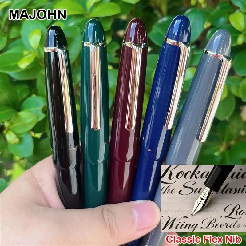 MAJOHN P136 Pluma Estilográfica Clásica con Punta Flexible, Pluma con Punta Flexible y Suave, Modificación Flexare, Pluma para Escribir, Material Escolar y de Oficina