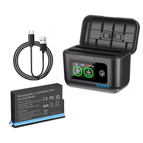 For Insta360 X5 Battery 2850mAh / Fast Charger Hub Power Accessories For Insta 360 ONE X 5