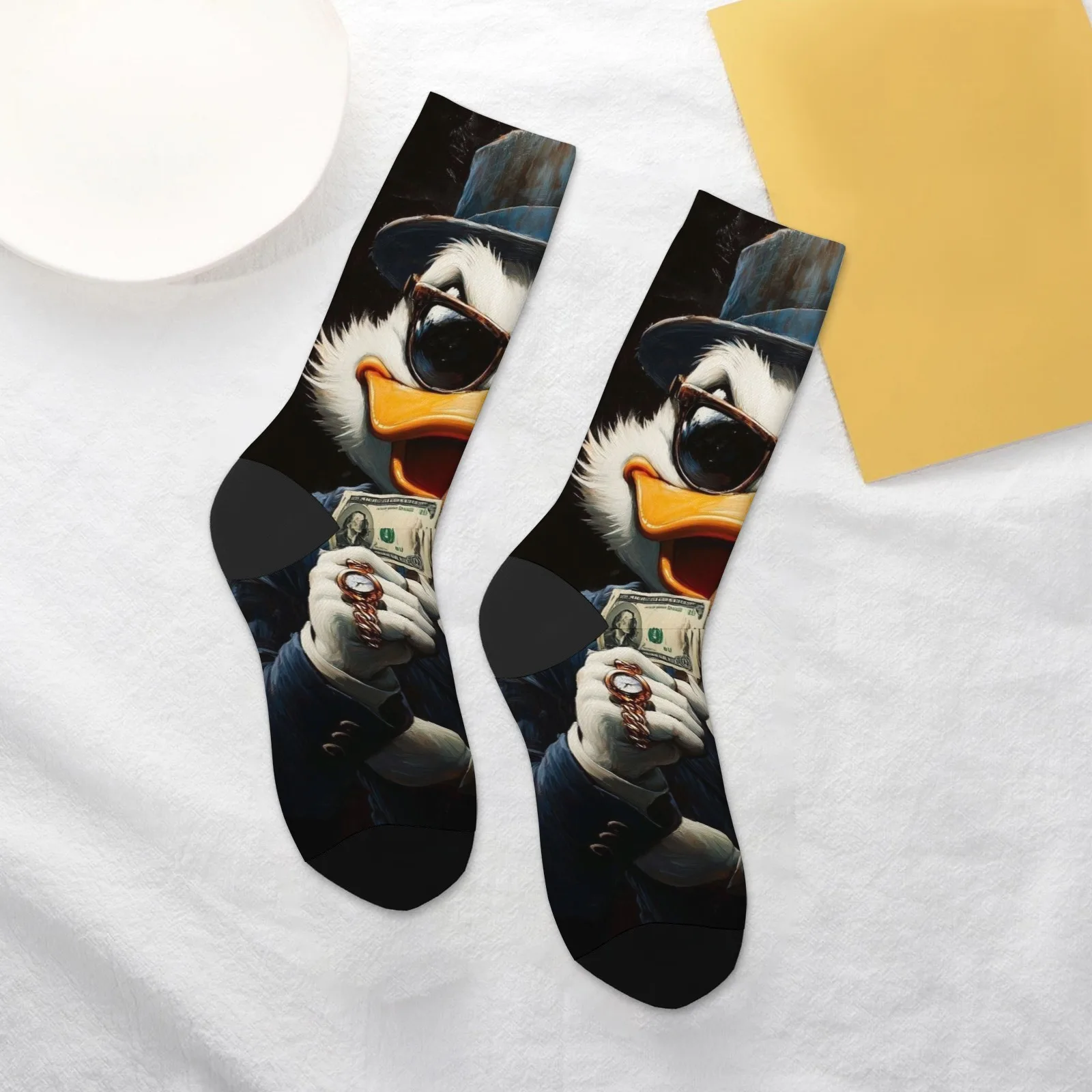 

Дональд Дак Скрудж Майк хип-хоп модные компрессионные носки с принтом ретро новинка унисекс мягкий и удобный подарок на праздник и вечеринку